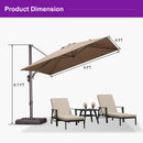 PURPLE LEAF Patio Cantilever Umbrella with Aluminum Offset Hanging for Pool Garden Deck
