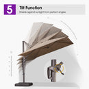 PURPLE LEAF Patio Cantilever Umbrella with Aluminum Offset Hanging for Pool Garden Deck
