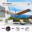 PURPLE LEAF Patio Cantilever Umbrella with Aluminum Offset Hanging for Pool Garden Deck