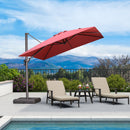 PURPLE LEAF Patio Cantilever Umbrella with Aluminum Offset Hanging for Pool Garden Deck