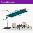 PURPLE LEAF Patio Cantilever Umbrella with Aluminum Offset Hanging for Pool Garden Deck