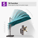PURPLE LEAF Patio Cantilever Umbrella with Aluminum Offset Hanging for Pool Garden Deck