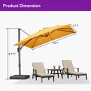 PURPLE LEAF Patio Cantilever Umbrella with Aluminum Offset Hanging for Pool Garden Deck