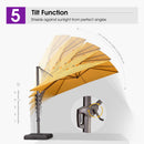 PURPLE LEAF Patio Cantilever Umbrella with Aluminum Offset Hanging for Pool Garden Deck