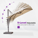 PURPLE LEAF Patio Cantilever Umbrella with Aluminum Offset Hanging for Pool Garden Deck