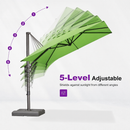 PURPLE LEAF Patio Cantilever Umbrella with Aluminum Offset Hanging for Pool Garden Deck