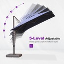 PURPLE LEAF Patio Cantilever Umbrella with Aluminum Offset Hanging for Pool Garden Deck