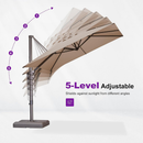 PURPLE LEAF Patio Cantilever Umbrella with Aluminum Offset Hanging for Pool Garden Deck