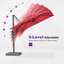 PURPLE LEAF Patio Cantilever Umbrella with Aluminum Offset Hanging for Pool Garden Deck