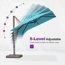 PURPLE LEAF Patio Cantilever Umbrella with Aluminum Offset Hanging for Pool Garden Deck