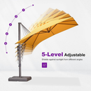 PURPLE LEAF Patio Cantilever Umbrella with Aluminum Offset Hanging for Pool Garden Deck