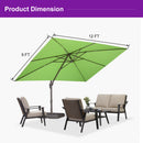 PURPLE LEAF Patio Cantilever Umbrella with Aluminum Offset Hanging for Pool Garden Deck