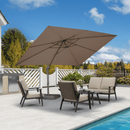 PURPLE LEAF Patio Cantilever Umbrella with Aluminum Offset Hanging for Pool Garden Deck