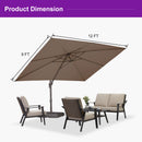 PURPLE LEAF Patio Cantilever Umbrella with Aluminum Offset Hanging for Pool Garden Deck