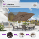 PURPLE LEAF Patio Cantilever Umbrella with Aluminum Offset Hanging for Pool Garden Deck