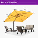PURPLE LEAF Patio Cantilever Umbrella with Aluminum Offset Hanging for Pool Garden Deck