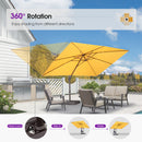 PURPLE LEAF Patio Cantilever Umbrella with Aluminum Offset Hanging for Pool Garden Deck