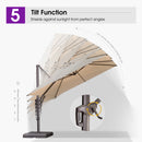 PURPLE LEAF Patio Cantilever Umbrella with Aluminum Offset Hanging for Pool Garden Deck