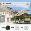 PURPLE LEAF Patio Cantilever Umbrella with Aluminum Offset Hanging for Pool Garden Deck