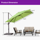 PURPLE LEAF Patio Cantilever Umbrella with Aluminum Offset Hanging for Pool Garden Deck