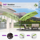 PURPLE LEAF Patio Cantilever Umbrella with Aluminum Offset Hanging for Pool Garden Deck