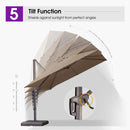 PURPLE LEAF Patio Cantilever Umbrella with Aluminum Offset Hanging for Pool Garden Deck