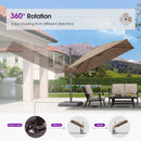 PURPLE LEAF Patio Cantilever Umbrella with Aluminum Offset Hanging for Pool Garden Deck