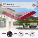 PURPLE LEAF Patio Cantilever Umbrella with Aluminum Offset Hanging for Pool Garden Deck