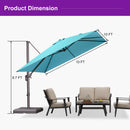 PURPLE LEAF Patio Cantilever Umbrella with Aluminum Offset Hanging for Pool Garden Deck