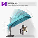 PURPLE LEAF Patio Cantilever Umbrella with Aluminum Offset Hanging for Pool Garden Deck