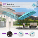 PURPLE LEAF Patio Cantilever Umbrella with Aluminum Offset Hanging for Pool Garden Deck