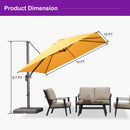PURPLE LEAF Patio Cantilever Umbrella with Aluminum Offset Hanging for Pool Garden Deck