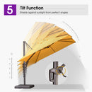 PURPLE LEAF Patio Cantilever Umbrella with Aluminum Offset Hanging for Pool Garden Deck