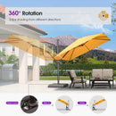 PURPLE LEAF Patio Cantilever Umbrella with Aluminum Offset Hanging for Pool Garden Deck
