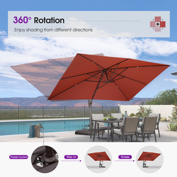 360 degree rotating cantilever offset patio umbrella 10ft 3 Tier Patio The high Color:Resistance Rebel Orange Collection:Spring 2026