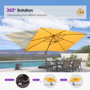 PURPLE LEAF Patio Cantilever Umbrella with Aluminum Offset Hanging for Pool Garden Deck