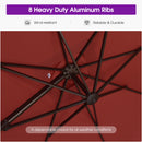 PURPLE LEAF Patio Cantilever Umbrella with Aluminum Offset Hanging for Pool Garden Deck