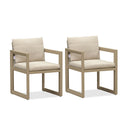 PURPLE LEAF Caesar 2-Pieces Patio Dining Chairs Aluminum Luxury Chairs with Olifen Removable Thick Cushion and Pillow for Garden Deck