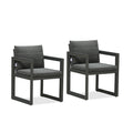 PURPLE LEAF Caesar 2-Pieces Patio Dining Chairs Aluminum Luxury Chairs with Olifen Removable Thick Cushion and Pillow for Garden Deck