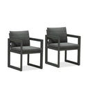 PURPLE LEAF Caesar 2-Pieces Patio Dining Chairs Aluminum Luxury Chairs with Olifen Removable Thick Cushion and Pillow for Garden Deck