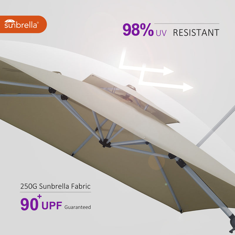 PURPLE LEAF Premium Patio Umbrella Classic SUNBRELLA Cantilever Umbrellas