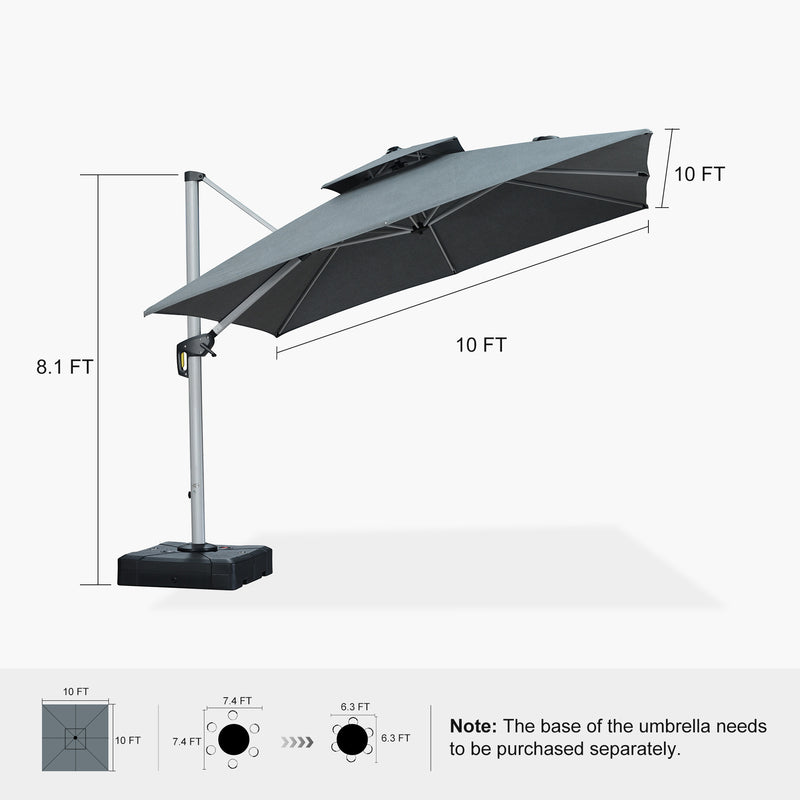 PURPLE LEAF Premium Patio Umbrella Classic SUNBRELLA Cantilever Umbrellas