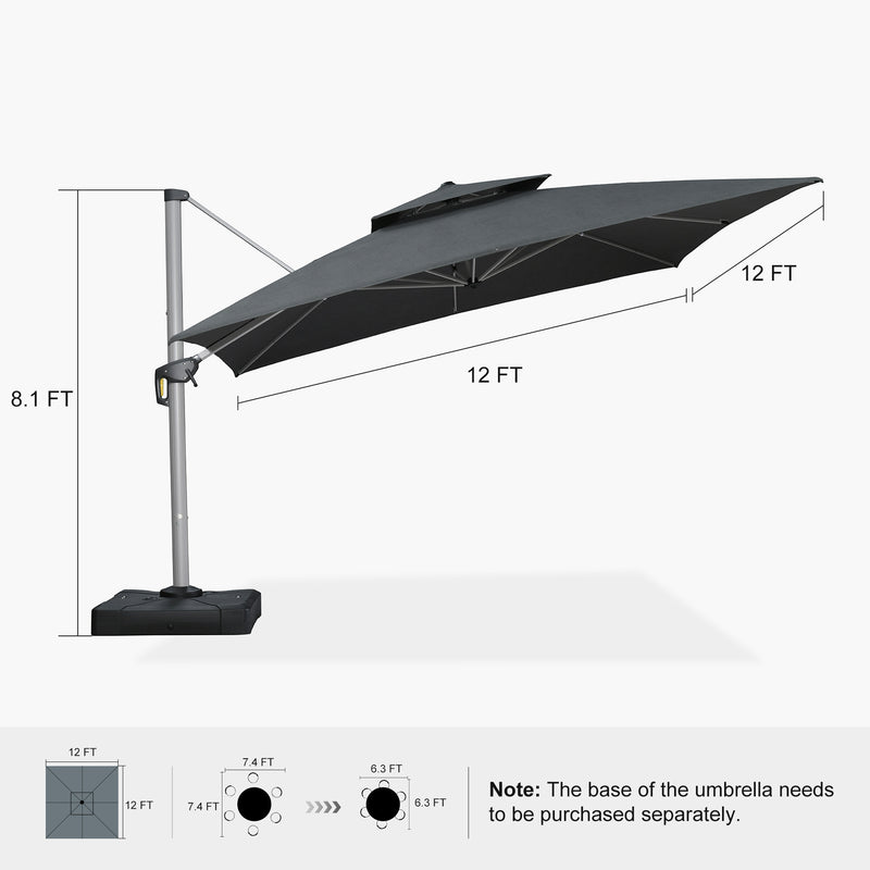 PURPLE LEAF Premium Patio Umbrella Classic SUNBRELLA Cantilever Umbrellas
