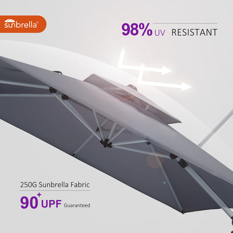 PURPLE LEAF Premium Patio Umbrella Classic SUNBRELLA Cantilever Umbrellas
