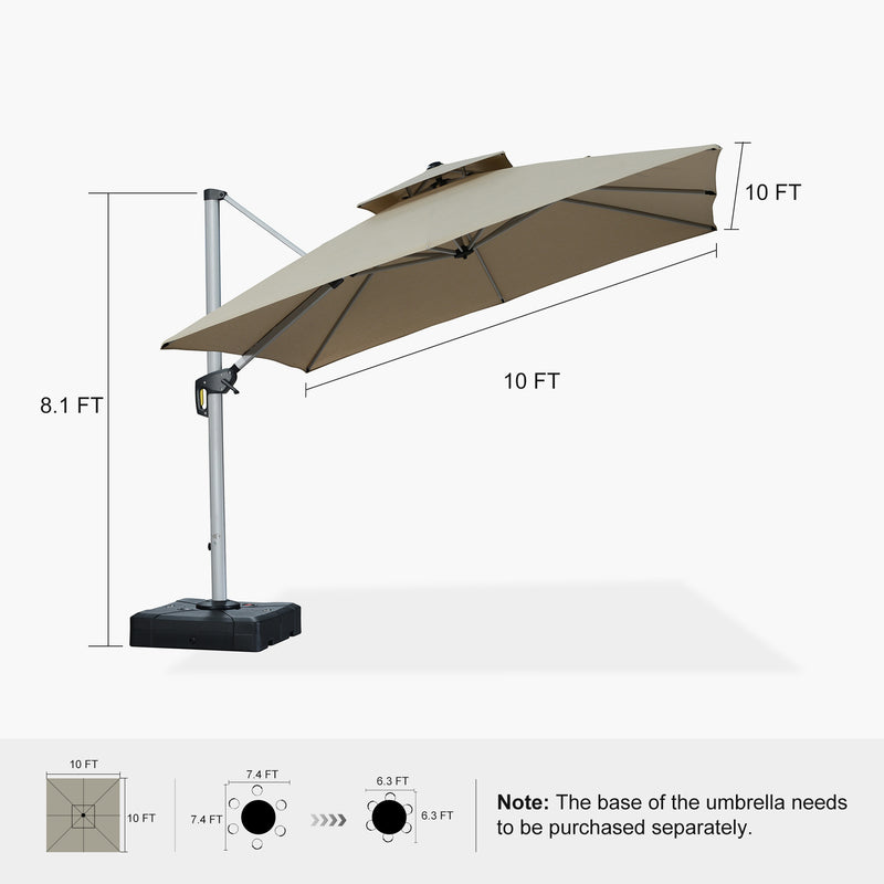 PURPLE LEAF Premium Patio Umbrella Classic SUNBRELLA Cantilever Umbrellas