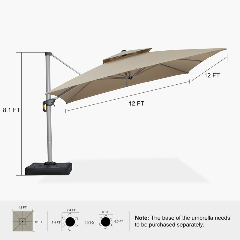 PURPLE LEAF Premium Patio Umbrella Classic SUNBRELLA Cantilever Umbrellas