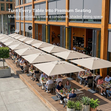 commercial restaurant patio umbrellas Semi-Auto Patio Table Umbrellas