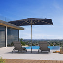 PURPLE LEAF Semi-Auto 1.9''/2.4''/3.1'' Pole Commercial Patio Umbrella Market Umbrella for Café, Restaurant & Hotel