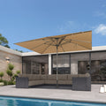 PURPLE LEAF Semi-Auto 1.9''/2.4''/3.1'' Pole Commercial Patio Umbrella Market Umbrella for Café, Restaurant & Hotel