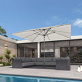 PURPLE LEAF Semi-Auto 1.9''/2.4''/3.1'' Pole Commercial Patio Umbrella Market Umbrella for Café, Restaurant & Hotel